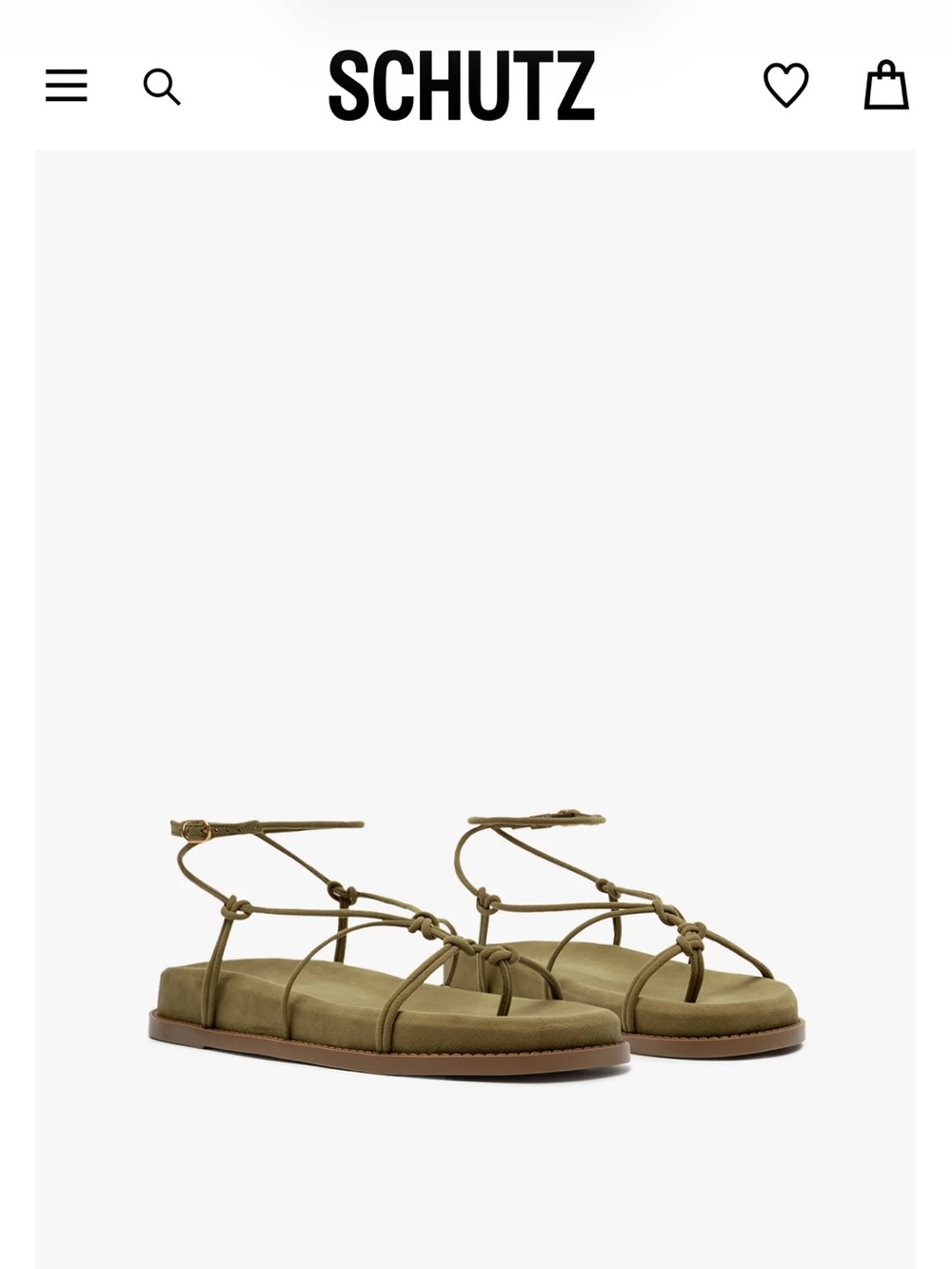 SCHUTZ Olive Knot-Strap Flat Sandals